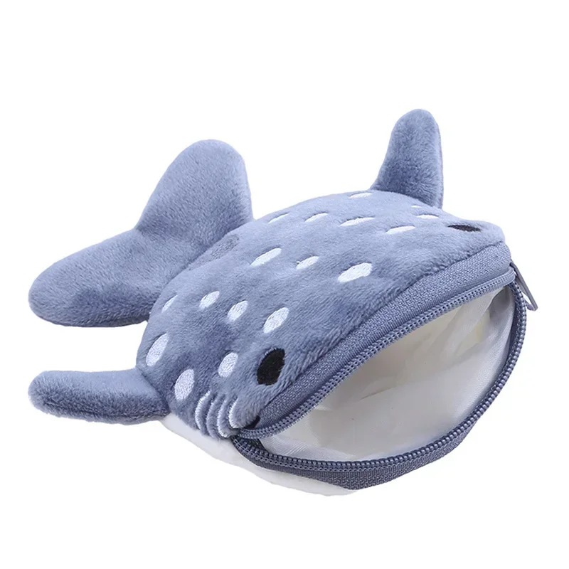 

Cartoon Cute Whale Shark Plush Coin Purse Kawaii Wallet Portable Coin Bag Key Earphone Coin Organizer Pouch Zipper Bag Kids Gift