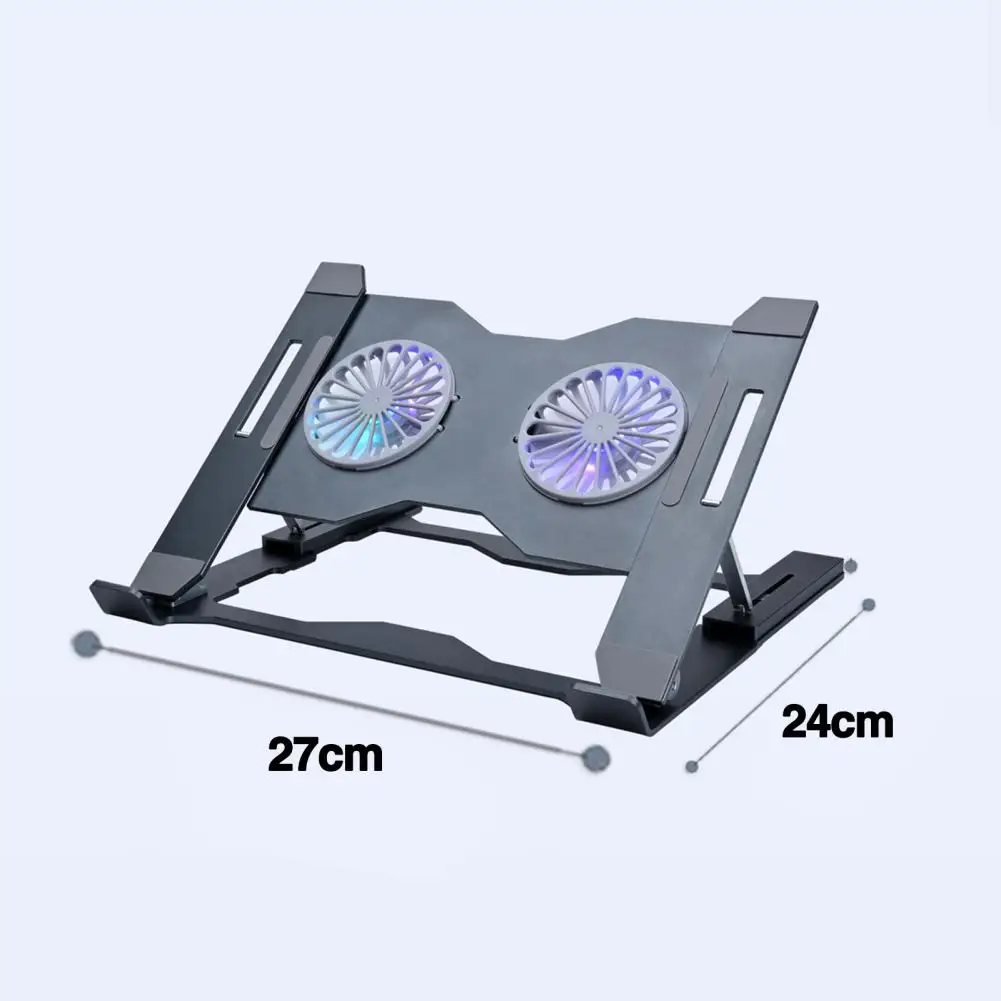 Laptop Cooling Pad Stand with Double Radiator Fan Adjustable Semiconductor Heat Sink Folding Triangle Stabilizer Laptop Bracket images - 6