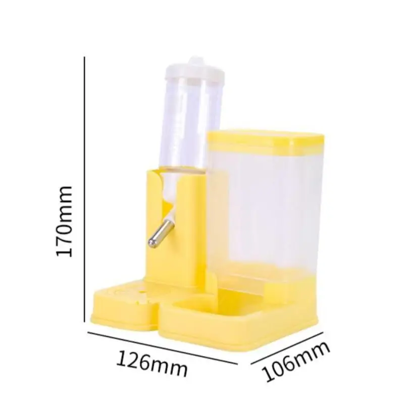 1PC Hamster Waterer And Feeder 2In1 Hamster Water Bottle Large Capacity Leakproof Automatic Feeder Food Water Dispenser Supplies