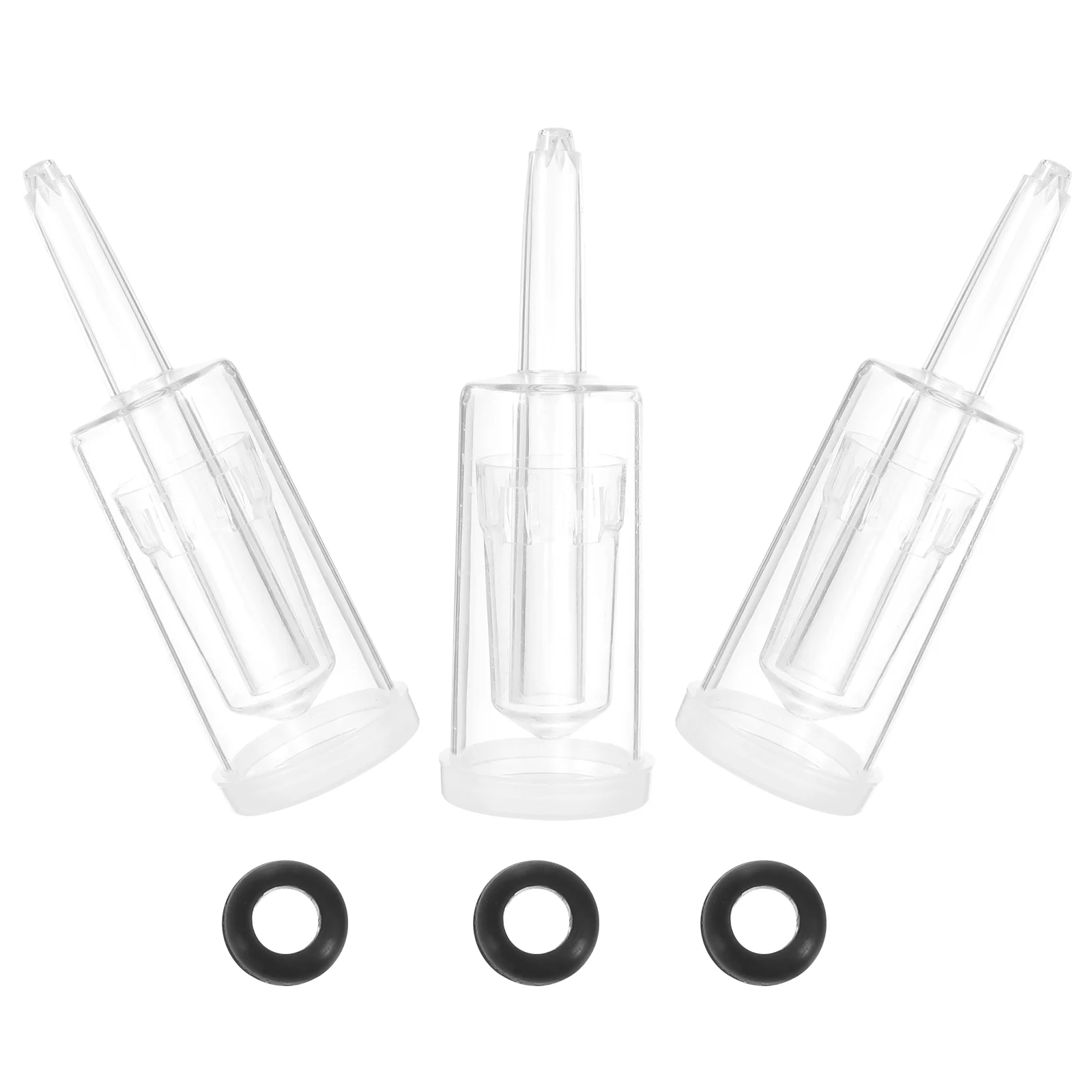 6 Pcs Craft Exhaust Valve Fermentation Lids Kit Glass Bubbler Beer Stoppers One-Way Valves Bottles Airlock