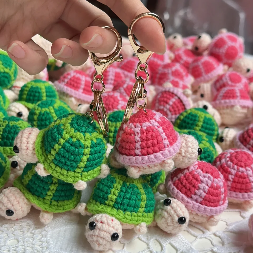 Portachiavi Tartaruga Verde In Peluche Con Cappello - Ciondolo Per Borsa E Riempitivo Regalo Simpatico - 5