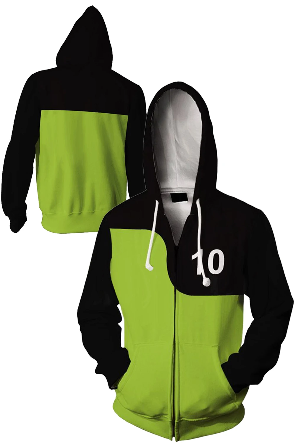 

Ben Tennyson Cosplay Hoodie Cartoon Ben10 Male Men Adult Costume Zip Up Pullover Hooded Sweatshirt Set Halloween Carnival Suit