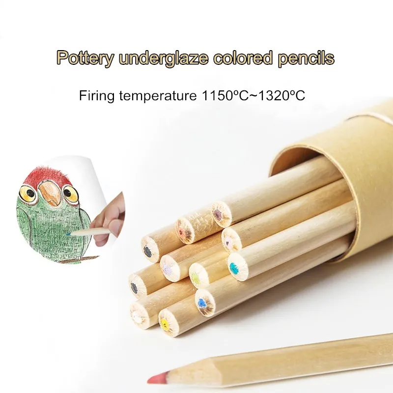 Pottery Underglaze Pencil 12pcs Set DIY Hand-painted Hook Line Glaze Chalk Handmade Ceramic Pottery Painting and Coloring Tool