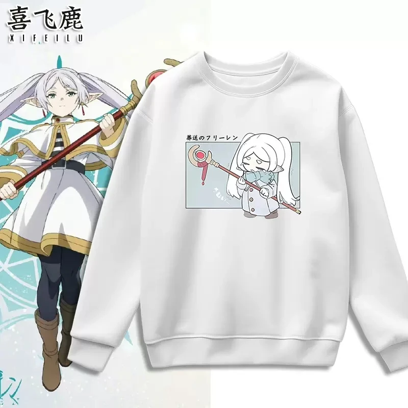 

Anime Frieren at the Funeral Frieren Hooded Hoodie Sweatshirt Coat Cosplay Costume Men Women Loose Pullover Tops