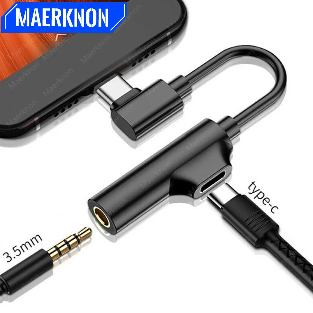 

2 In 1 Type C To 3.5mm Headphone Converter Earphone Audio Adapter Cable For Huawei Samsung Xiaomi 13Pro Charging Cable Headphone