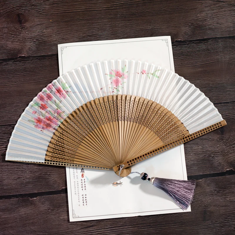 

Summer Antiquity Folding Fan Handmade Chinese Classical Vintage Hanfu Matching Hand Fan Home Decoration Craft Gift Ventilador