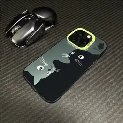 Black Cat Cute Laser IMD Matte Hard Couple Phone Case for Oneplus Ace6 5G (S11487)