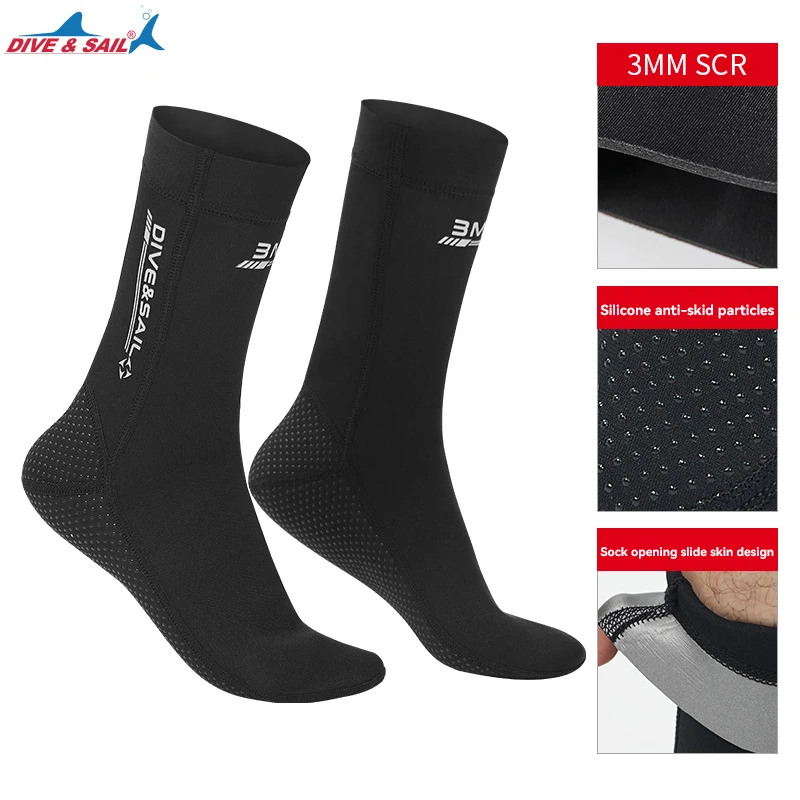 Diving Socks 3MM Neoprene Non-slip Warm Wear-resistant Winter Swimming Socks Thickened Cold-proof Surfing Snorkeling Equipment neoprene water booties