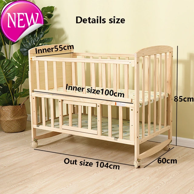 Cama de bebé de madera maciza, cuna Europea multifuncional, cama para niños  de 2 capas con mosquitera para bebés de 0 a 3 años - AliExpress