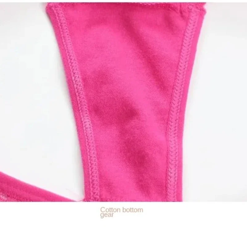 3PCS Sexy Lace Thongs Panties Women Cotton Sole Underpants Invisible T-shaped Pants G-string Low Waisted Tanga Briefs women panties