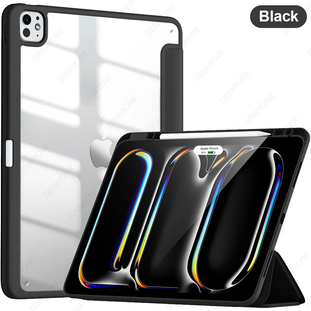 Enhanced Protective Case for 13-Inch Tablet with Pencil Holder, Shockproof TPU, Clear Back, and Auto Wake/Sleep Function