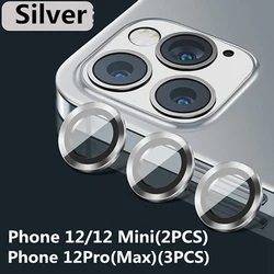 Diamond Glitter Lens Protector with Tempered Glass and Metal Ring - 16 16Plus (Silver)
