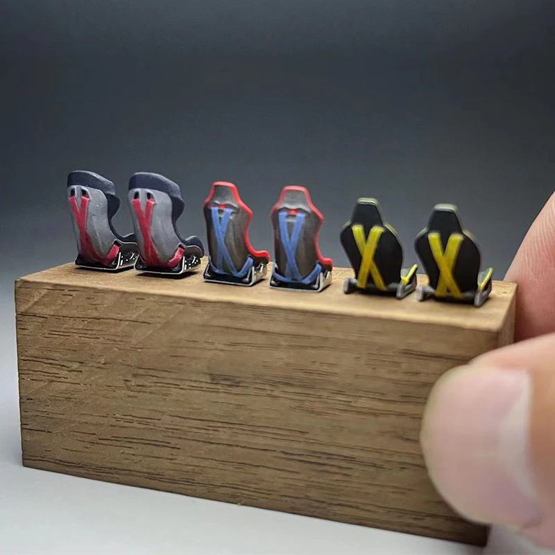 Hobby Venom 1/64 Model Car Modified Parts Sports Seat Sets Safety Belt (Seats Not Painted , Pictures are for Reference Only)