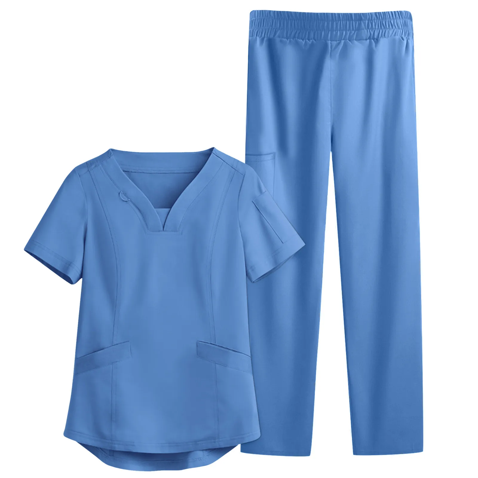 

Nurse Uniforms Set Woman Short Sleeve V Neck Tops Scrubs Medical Uniforms Women Summer Casual Shirt Uniformes Clinicos Mujer