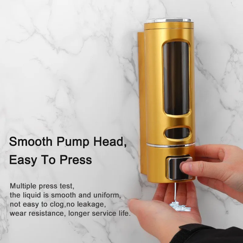 400ML Shower and Lotion Dispenser Waterproof Shampoo Shower Gel Container Wall Mount with Clear Window for Home Hotel Restaurant 3