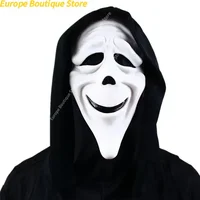 Призрачное лицо крик фильм ужас маска Хэллоуин убийца косплей костюм для взрослых аксессуары реквизит — изображение 3