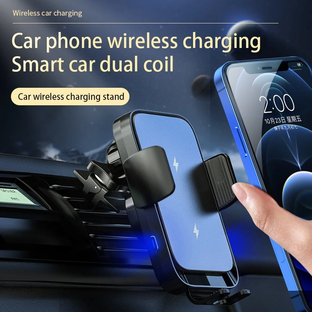 Car Wireless Charging Holder Dual Coil Wireless Charger 15w Car