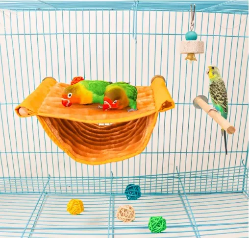 Parrot Hanging Hammock Removable Washable for Parrot Bird Cage Small Pet Hamster House 1PC parrot hanging hammock
