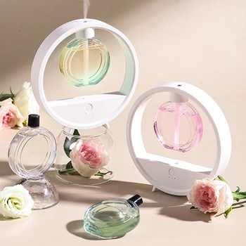 Cute Round Humidifier Aromatherapy Machine with LED Light Long-lasting Fragrance Aroma Diffuser Essential Oi Home Desktop Decor 1