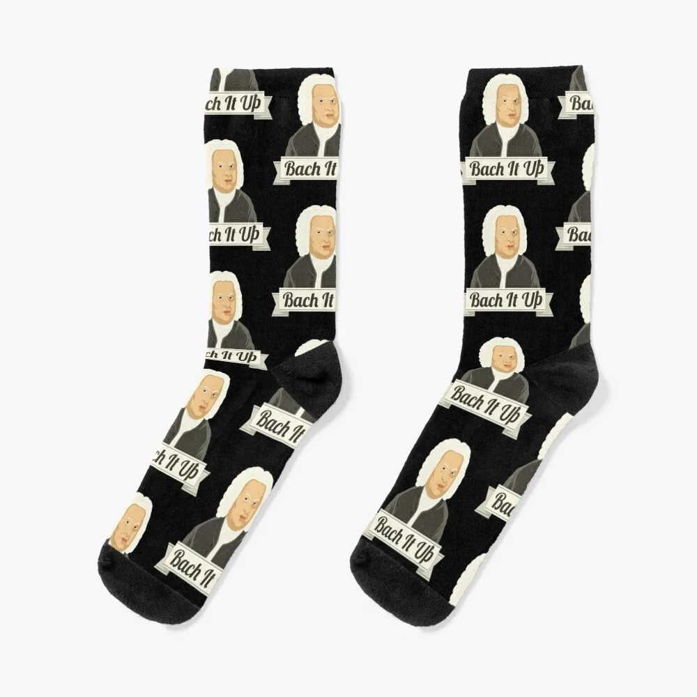 

Funny Bach It Up Johann Sebastian Bach Composer print Socks soccer stockings Compression stockings Socks For Women Men's