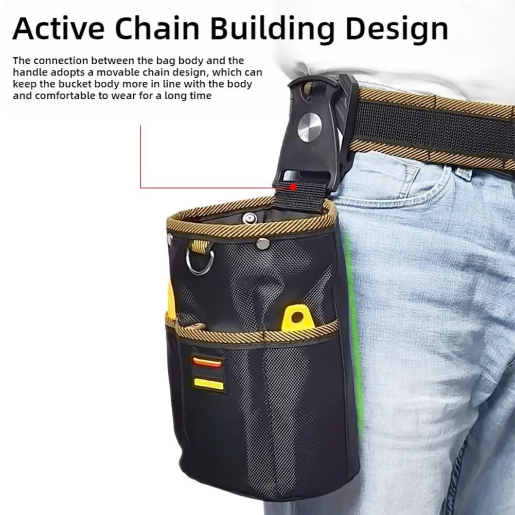 Oxford Cloth Tool Storage Bag With Buckle Rotatable Quick-hanging Waist Tool Bag For Nail Screw Electrician Woodworking Organize 4