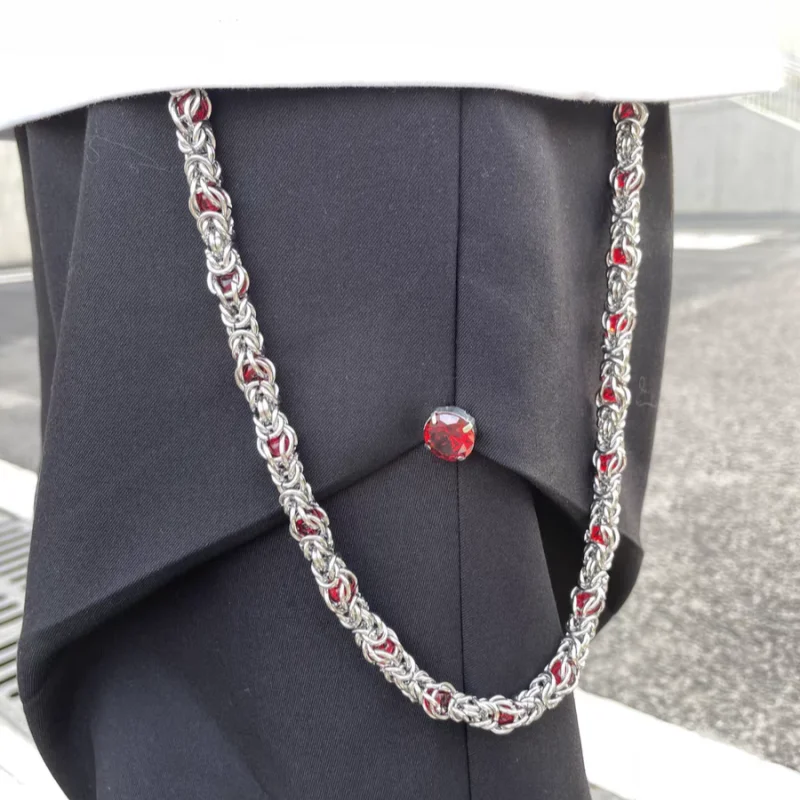 Y2K Schlangenknochen Retro-Hosenkette Street Dance Luxuriöses Schmuckstück für Männer und Frauen Taillenkette Hip Hop Punk Accessoires – Detail 3
