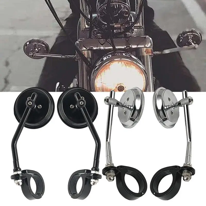 

2pcs Motorcycle Rear View Mirror Aluminum Bikes Handlebar Mount Mirror Wide Angle Clamp Type Mirror For Motorcycles Accessories