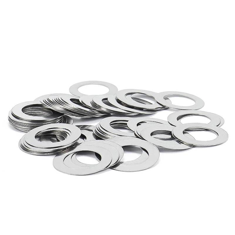 Stainless Steel Washers 304 Ultra Thin Flat Washer M3 M4 M5 M6 M8 M10 M12 M14 Adjusting Shim Plain Gasket 0.1/ 0.2/ 0.3mm 20pcs/lot
