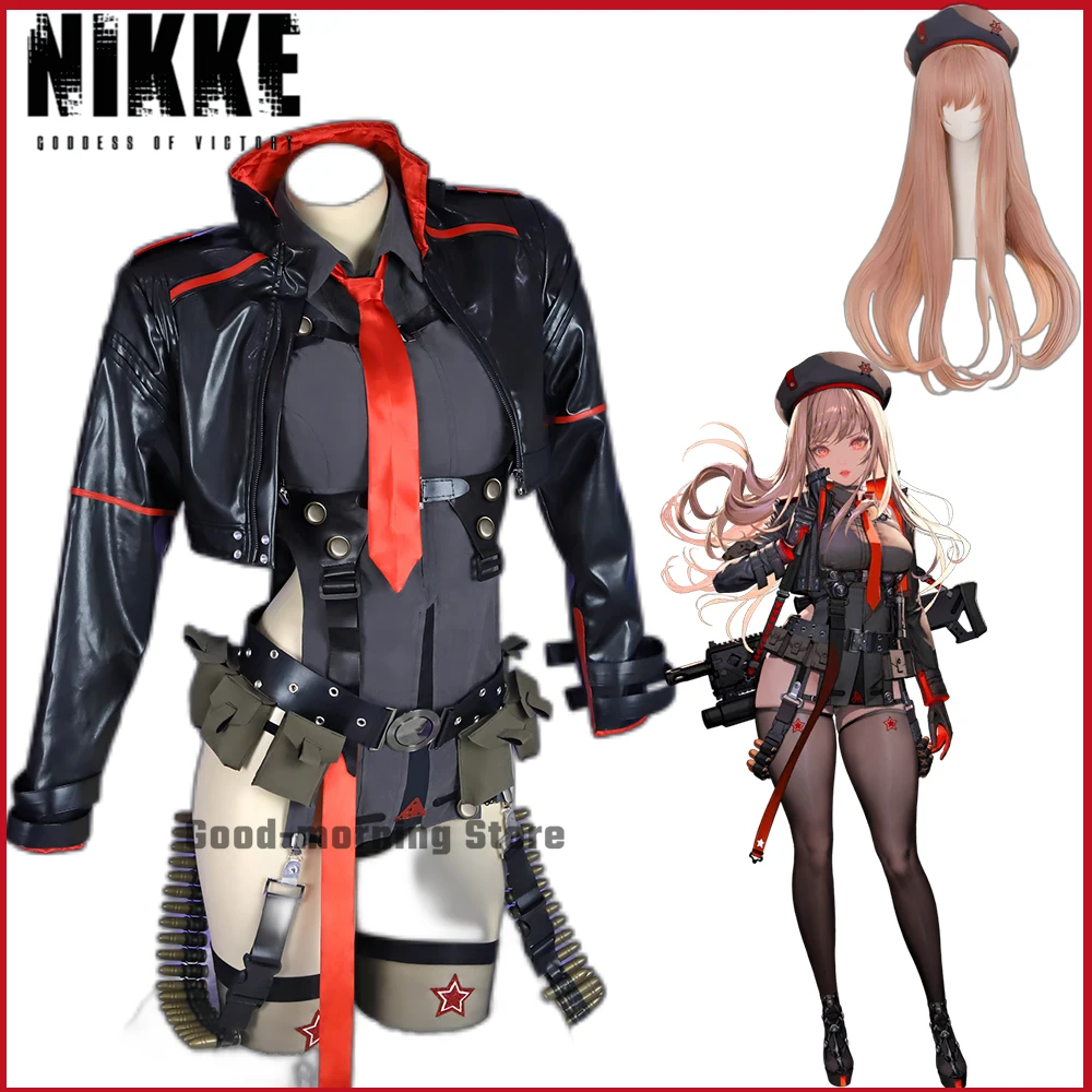 

New Game NIKKE Goddess of Victory Rapi Cosplay Costume Women Rapi With wig Hat black Combat Costume Halloween Suit High quality