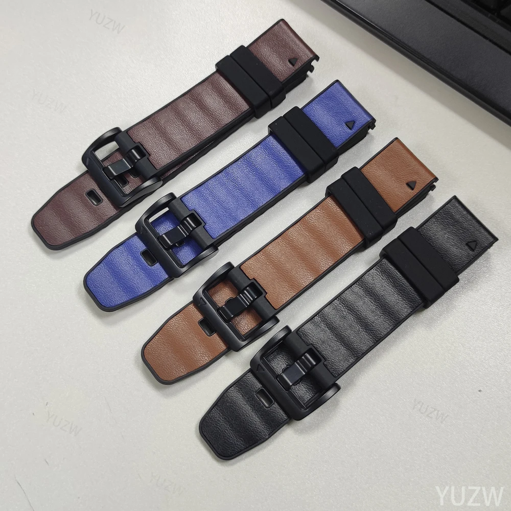 Premium Leather & Silicone Watchband - QuickFit Strap (22-26mm)