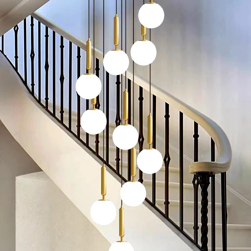Modern ring stairs led lights pendant light lamps for living room led Chandeliers for dining room hanging light indoor lighting 4