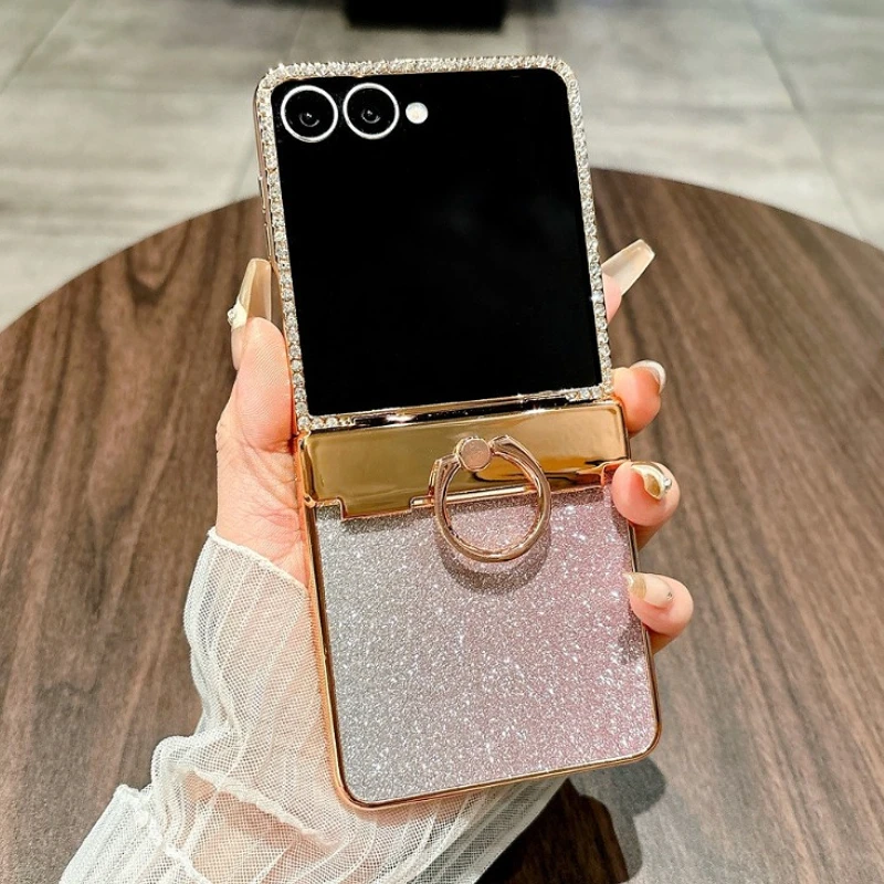 Star Goddess Glitter Diamond Ring Luxury Phone Case Set