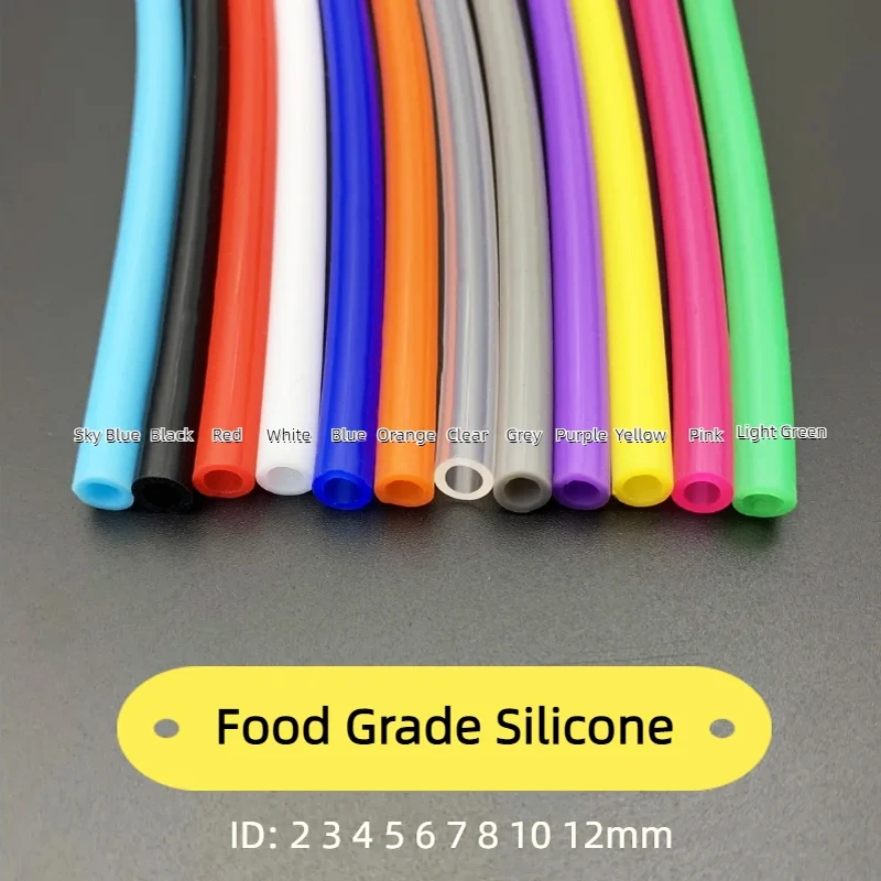 

1Meter ID 2 3 4 5 6 7 8 9 10 12mm Silicone Tube Flexible Rubber Hose Food Grade Soft Drink Pipes Water Connector Silicone Tubing