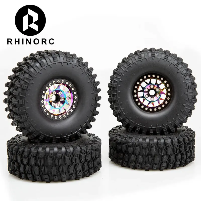 

4Sets RhinoRC 3043 Tires mounted 1.9 2.2 Inch Wheel Rim for 1/10 RC Crawler Car Axial SCX10 TRX4 TRX-6 Parts