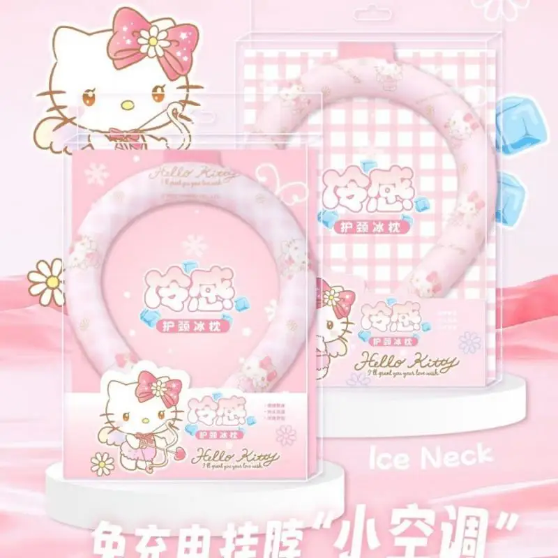 

Kawaii Sanrio хобби Cinnamoroll Kuromi Hello Kitty мультфильм летний новый продукт ледяное кольцо охлаждение ледяной шеи может быть переработано