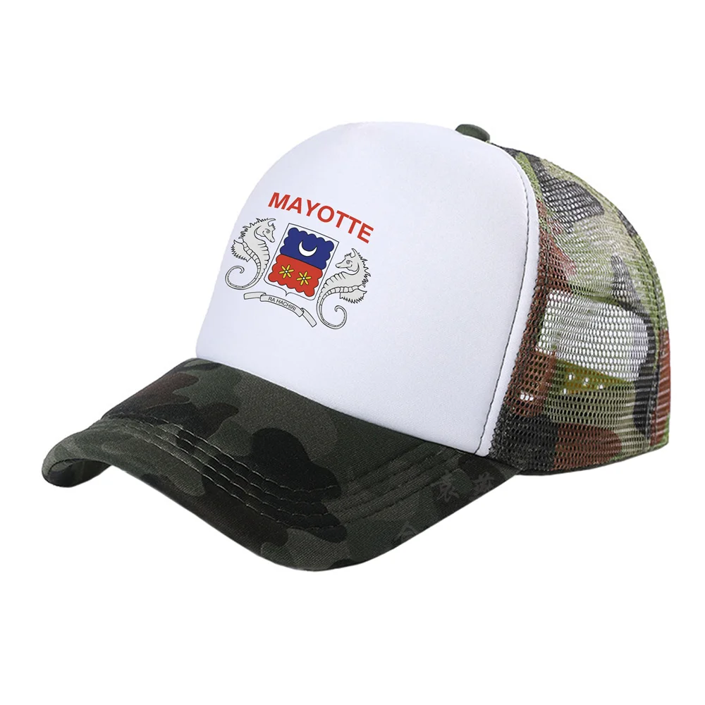 Frankreich Mayotte Trucker Caps Männer Französisch Land Hut Baseball Kappe Kühlen Sommer Unisex Mesh Net Caps – Detail 3
