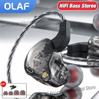 OLAF 3.5mm Jack Wired Headphones HiFi Bass Stereo Gaming Earphone Handsfree Noise Cancelling Earbuds In-ear Headset With Mic 1