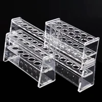 6/12/24 Holes 10/25/50/100ml Single Double Row Storage Organic Glass PMMA Laboratory Colorimetric Tube Pipe Rack Holder 1
