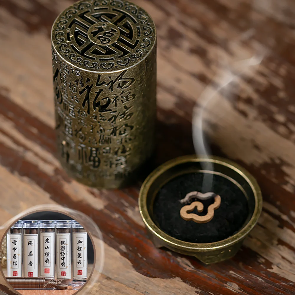 مبخرة عمودية مصنوعة من خليط معدني حامل بخور مجوف Xiangyun مسحوق بدون لاصق عطر يدوم طويلاً ملحقات البخور لتزيين المنزل