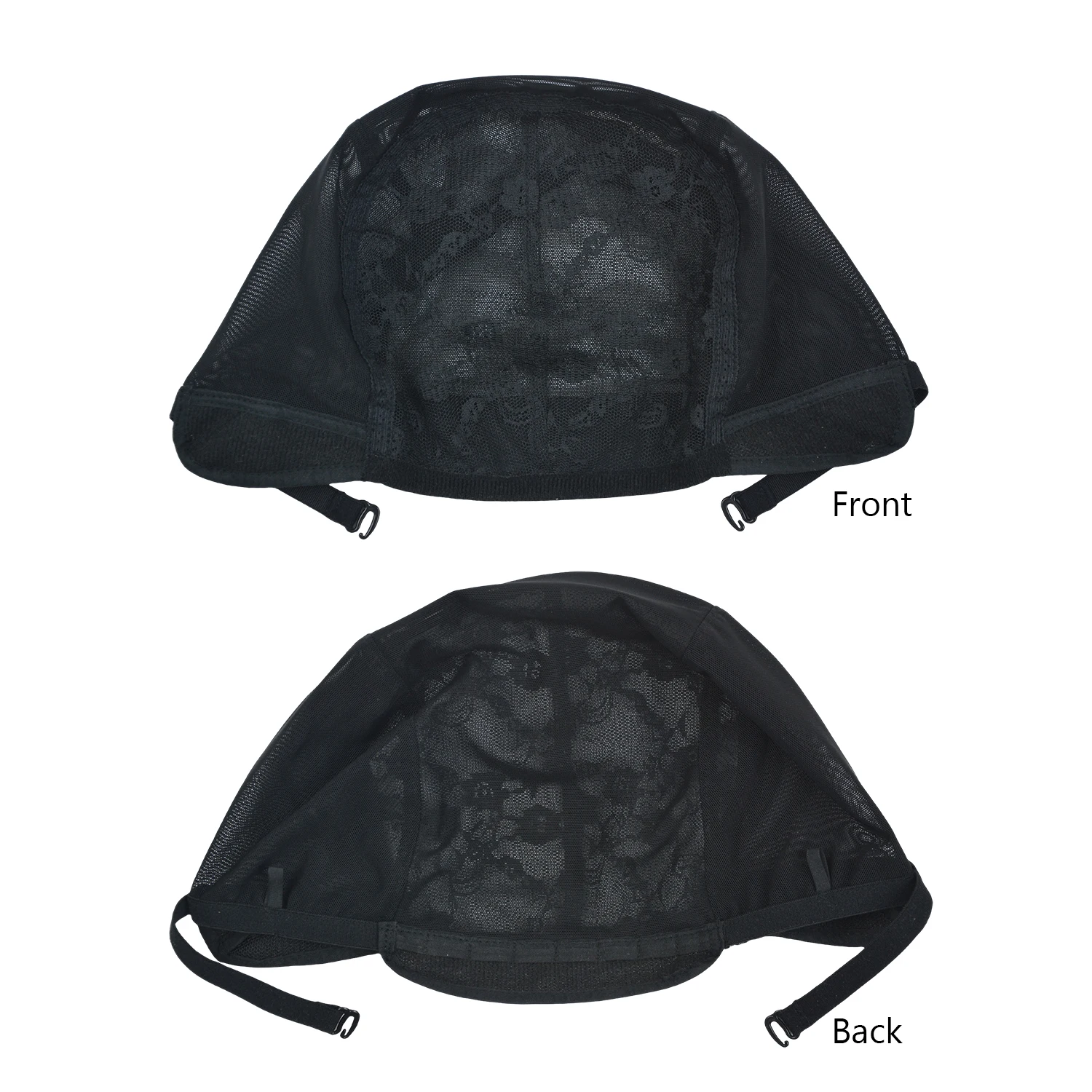 1 Pc Lace Mesh Wig Cap with Elastic Adjustable Straps Lace Hair Nets Black Weaving Wig Cap for Making Wigs