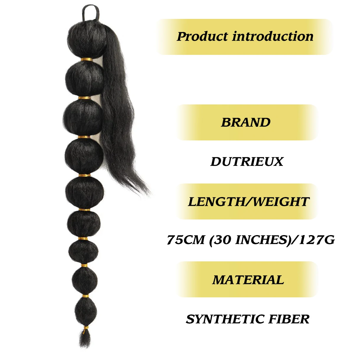 DUTRIEUX Synthetic Lantern Bubble Ponytail Surrounds African Women's Ponytail Gold Thread Hair Accessories Hair Extension