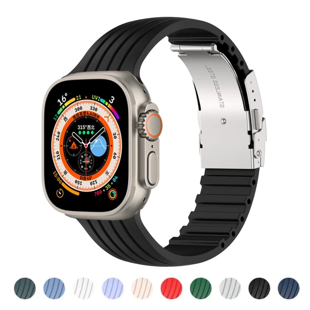 Silicone strap For Apple Watch band 44mm 40mm 45mm 41mm 49mm 38mm 42mm 44  mm correa bracelet iwatch series 3 6 se 7 8 ultra 2 9
