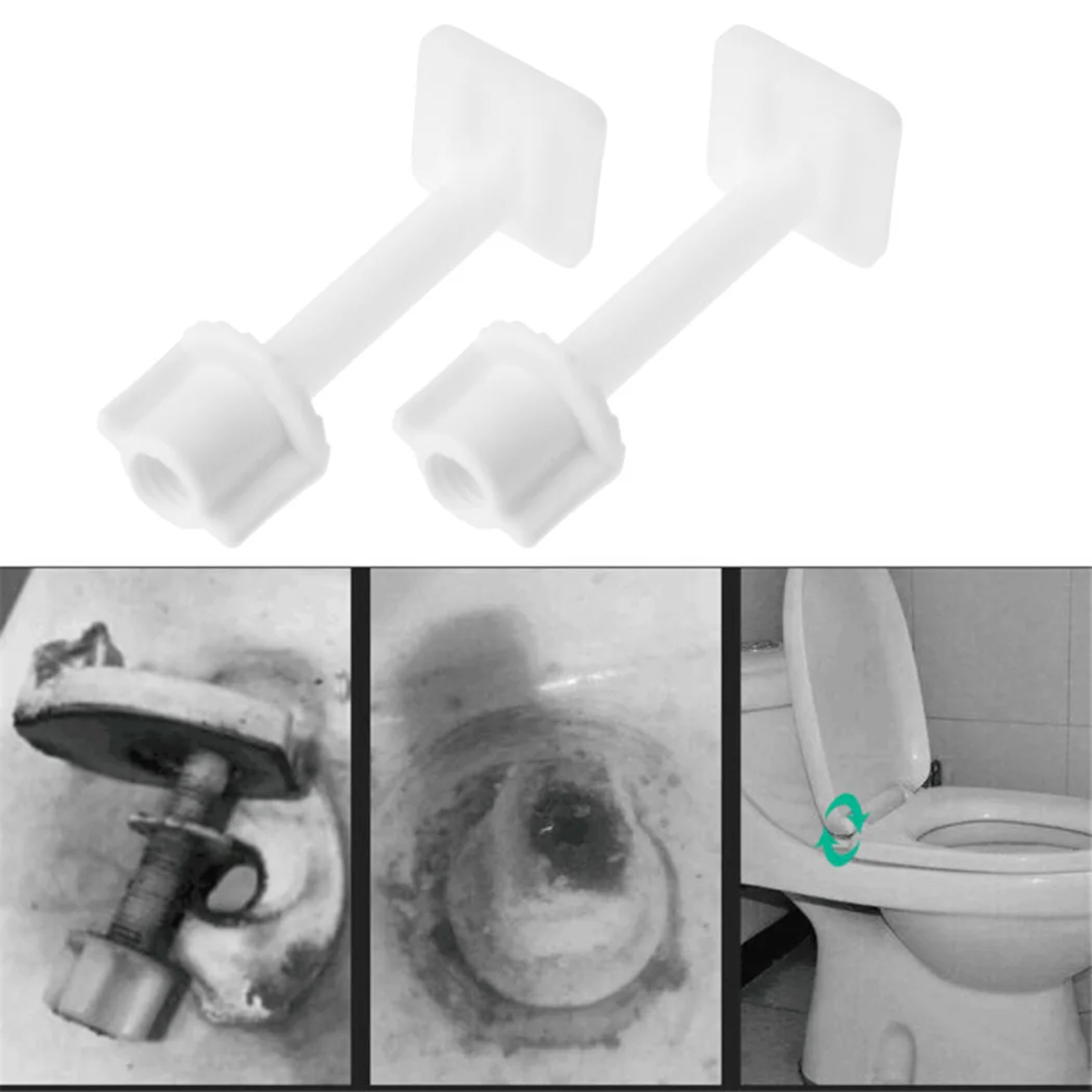 Toilet Seat Accessories Toilet Hinge Replacement Plastic Toilet Seat Hinge Repair Bolts + Fitting Screws +Washers Kit Accessories Bathroom Toilet Lid Replacement Patrts