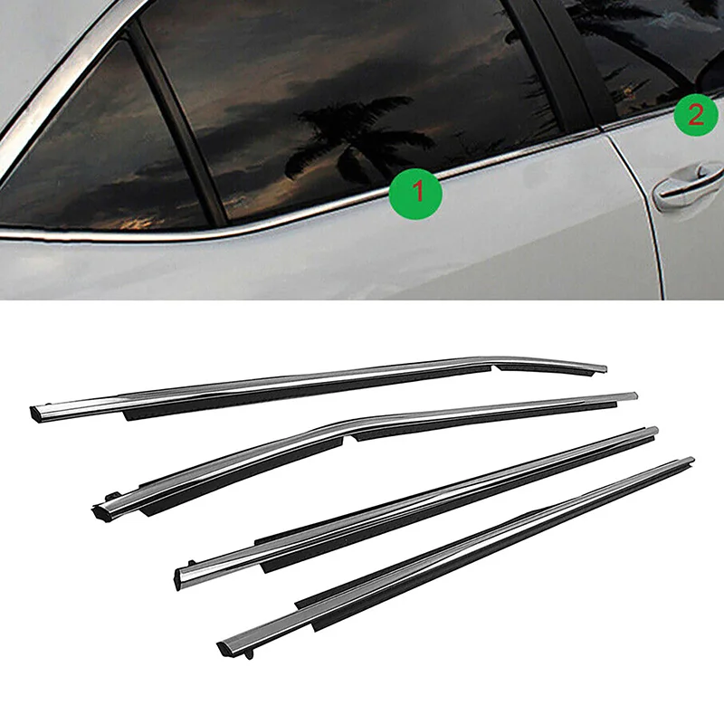 4個入り 車用サイドウィンドウシーラントストリップ ウィンドウシール ウェザーストリップ 防水ウェザーストリップ と互换性がある ト Vuzmode  ウィンドウドアシール 4個 車用ウィンドウゴムシーラントストリップ サイドウェザーストリップ モールディングトリムシ ... ウェザーストリップ 車用ウェザーストリップ ウィンドウシール シーラントストリップ ウィンドウモールディングトリム に適合する ヴィ