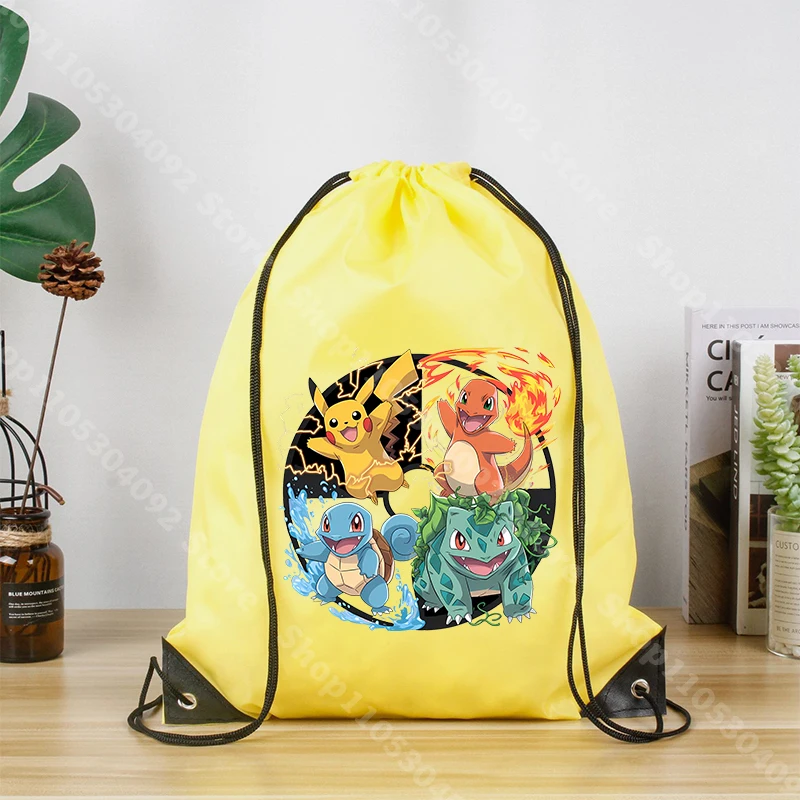 Anime Character Print Drawstring Backpack - Large Capacity Waterproof Bag