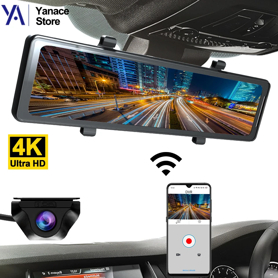 

Yanace DashCam 4K Dvr lenses for cars with 12-inch rear-view camera support for GPS WIFI dual cameras for in-car black boxes