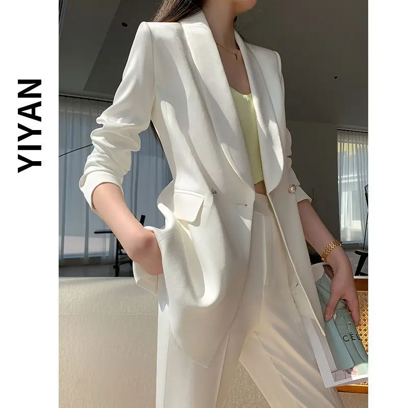 Spring/Summer Women's Set 2023 New Korean Version Slim Loose Fit Professional Casual Suit Elegant Women's Two Piece Set