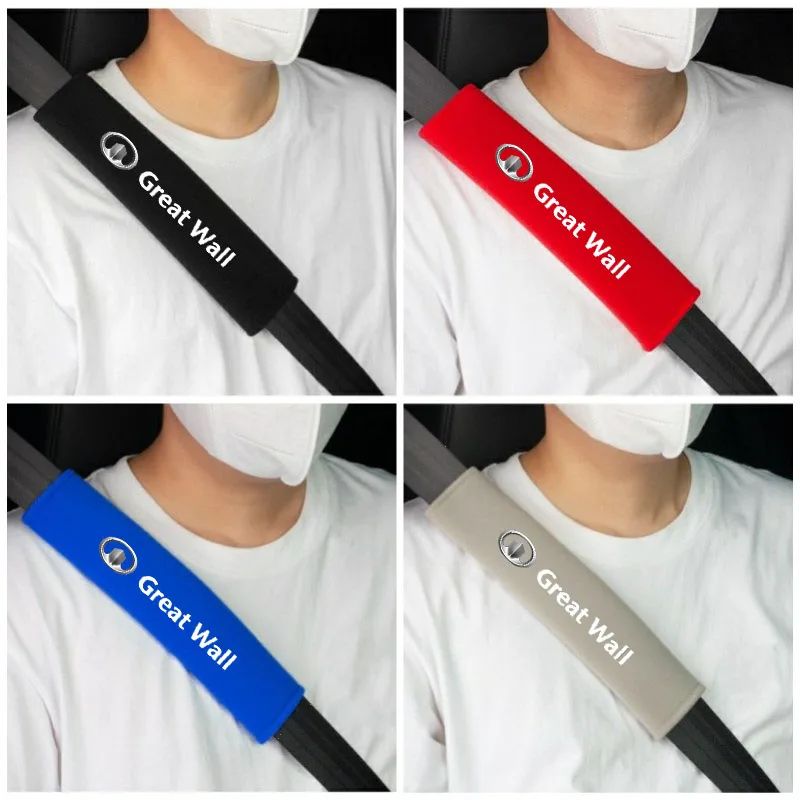 

2pcs Flannel fabric Car Seatbelt Shoulder Protector Cover Car Seat Belt Covers For Great Wall Poer Tank 500 Voleex C10 C30 C50