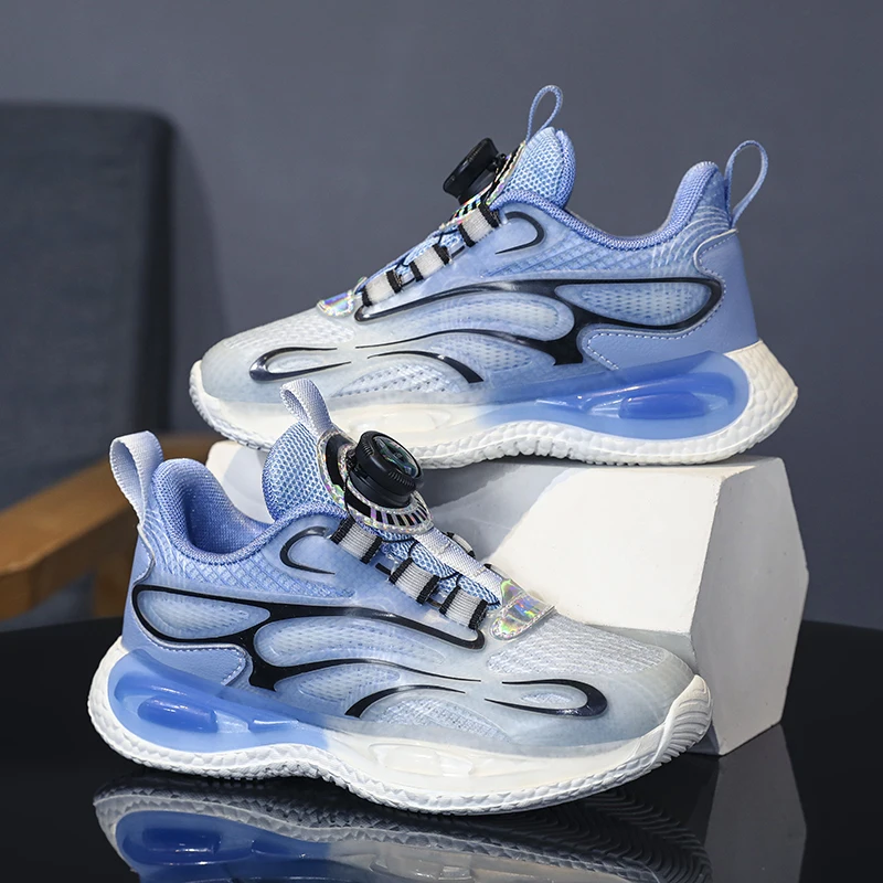 

Boys' brand basketball shoes, children's sports shoes, thick soles, non-slip breathable children's luminous basketball shoes.