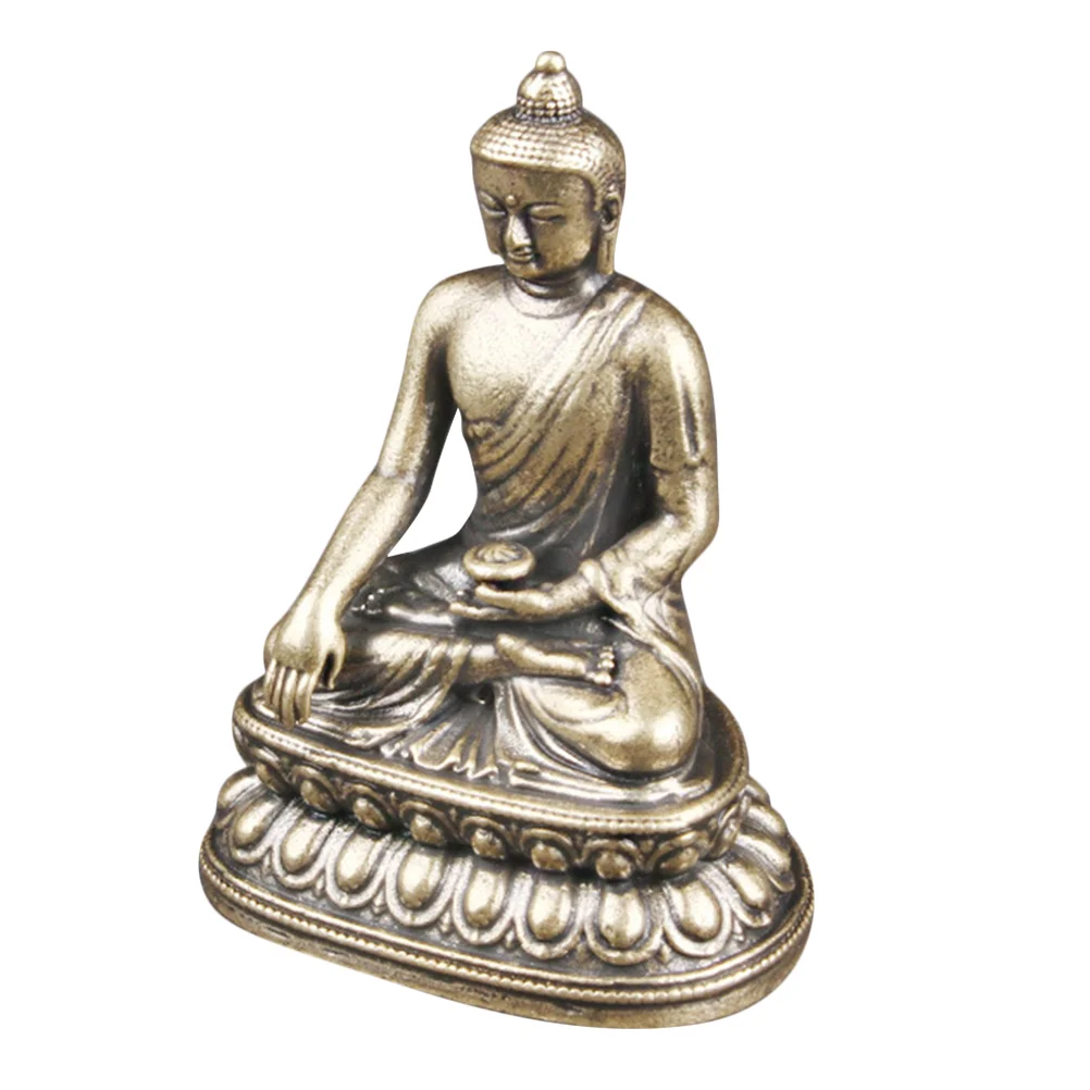 

Buddha Statue Crafts Yoga Figurines Retro Brass Decor Exquisite Indoor Desktop Accessories Statues for Home